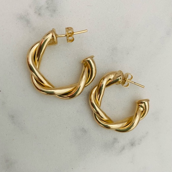 Rope Hoop Earrings - Picture 8 of 10